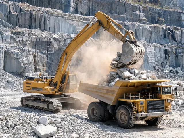 Quarry mass excavation crawler excavator